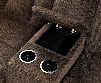 HOMES: Inside + Out Rico Reclining Transitional Sectional Sofa, Brown