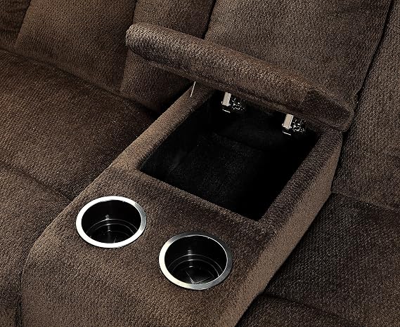 HOMES: Inside + Out Rico Reclining Transitional Sectional Sofa, Brown