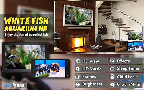 aquário de peixe branco grátis HD - decore seu quarto com um lindo aquário em sua TV HDR 4K, TV 8K e