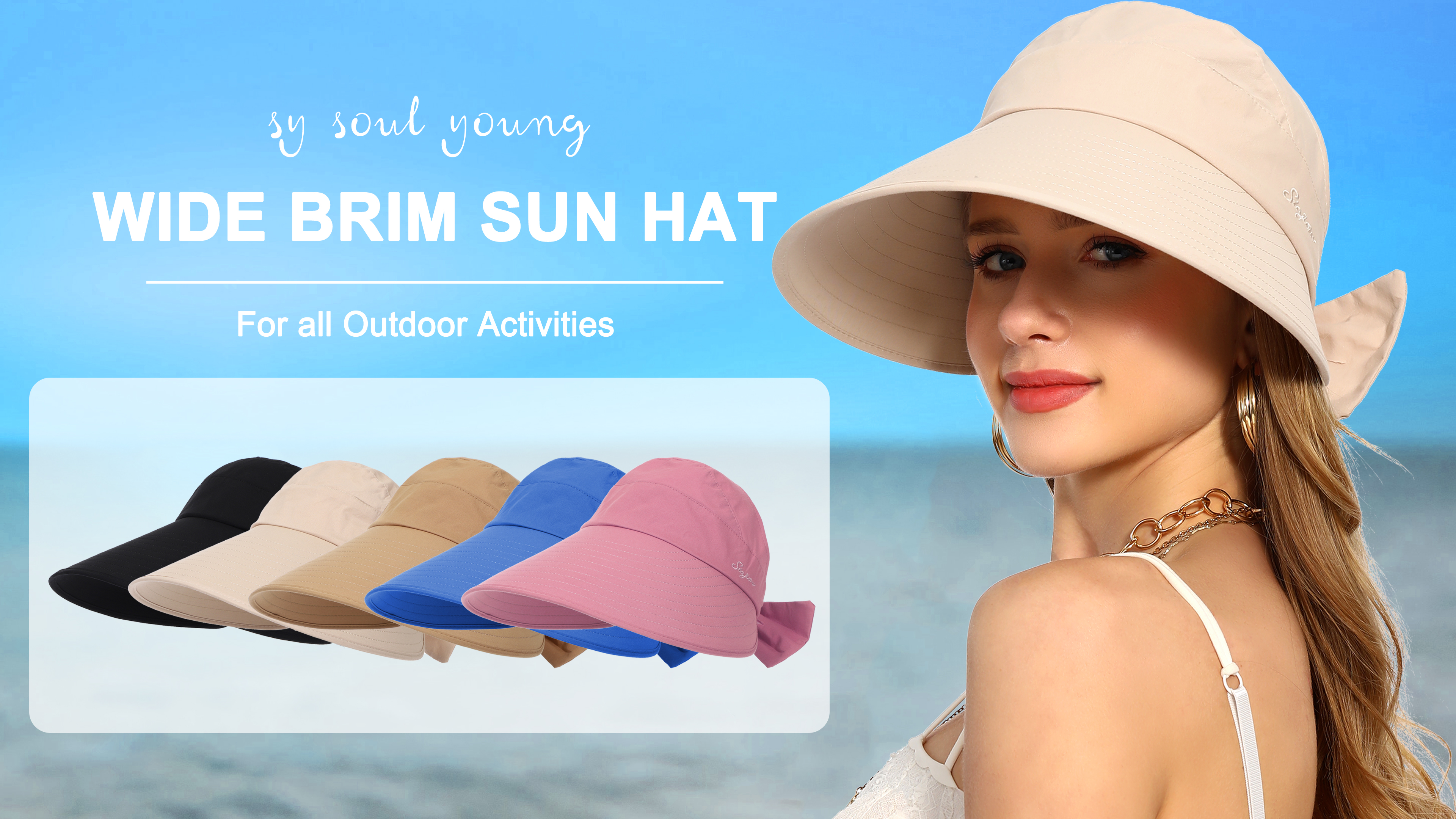 Visera para mujer con protección UV y orificio para coleta miniatura 7