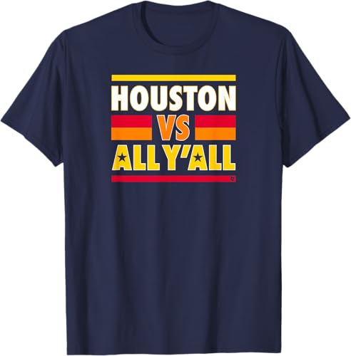 Houston Vs. All Y'all - Houston Baseball T-Shirt Azul Marino,Azul Jaspeado