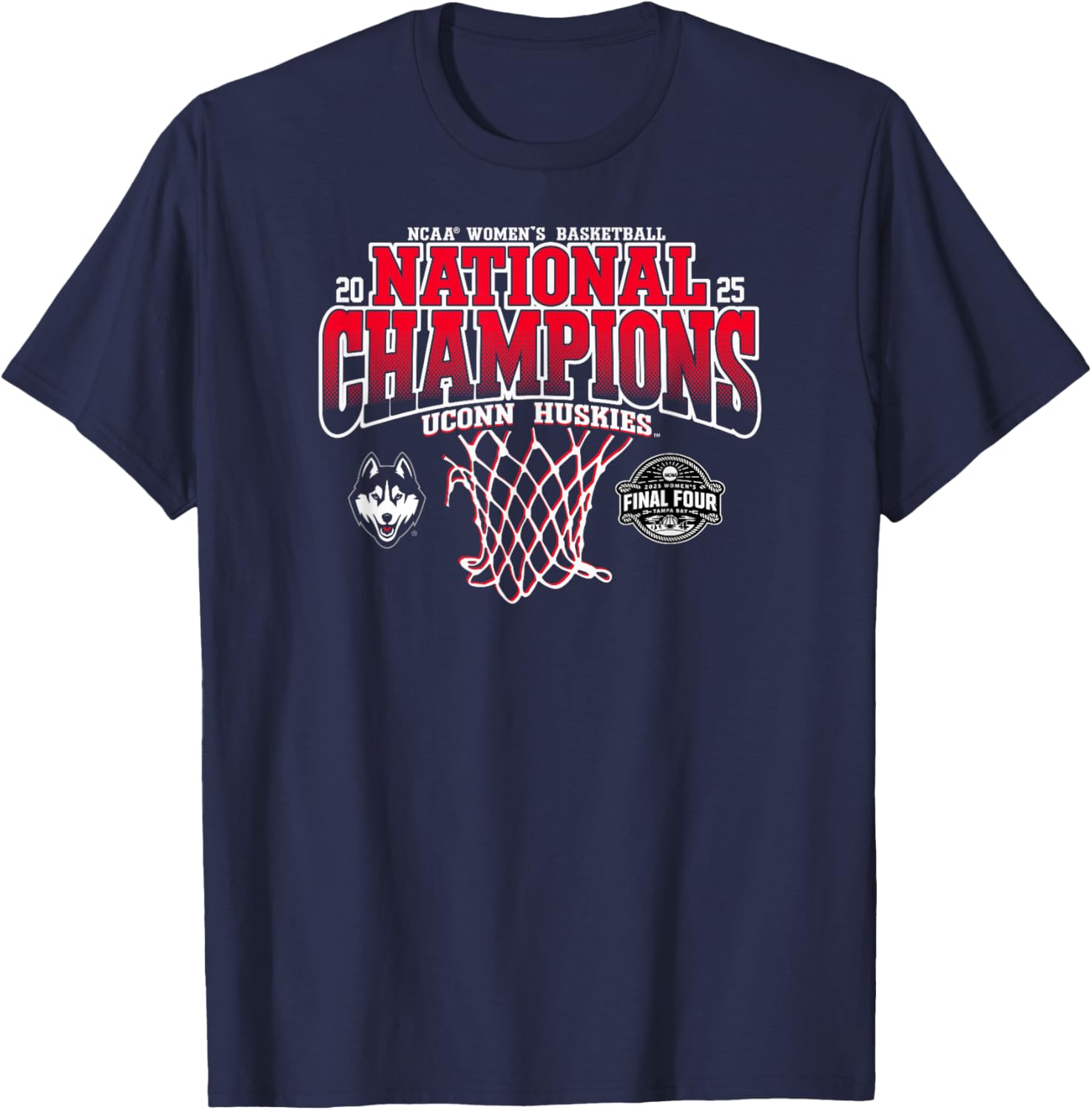 Connecticut Huskies National Champs 2025 Women’s Bball Net T-Shirt