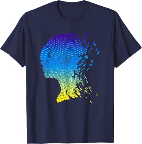 Miniatura 7 de Camiseta con diseño de auriculares de realidad virtual de VR Fans, Negro, S Negro,Azul Marino,Azul Pastel,Plateado,Limón