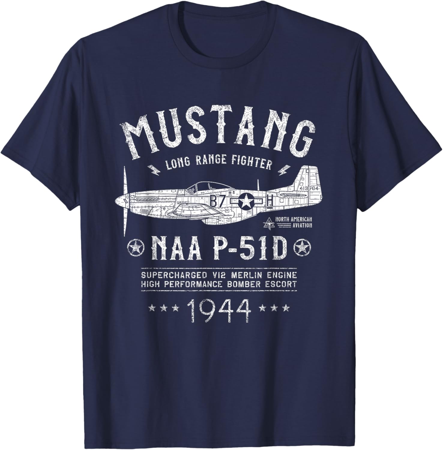 P-51 Mustang | North American Aviation WW2 P51 Fighter Plane T-Shirt
