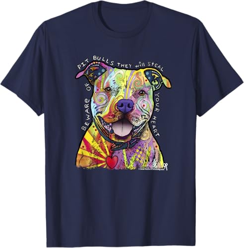 Miniatura 3 de Beware Of Pit Bulls, Dean Russo Pitbull Original - Dog Lover T-Shirt Black,Navy Blue,Asphalt Grey,Slate Grey,White,Cranberry Red,Kelly Green,Olive