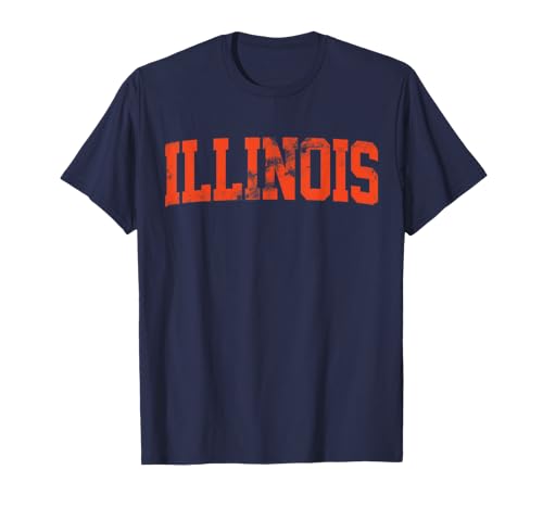 Retro Illinois IL Souvenir Vintage Illinois Orange Throwback T-Sh...