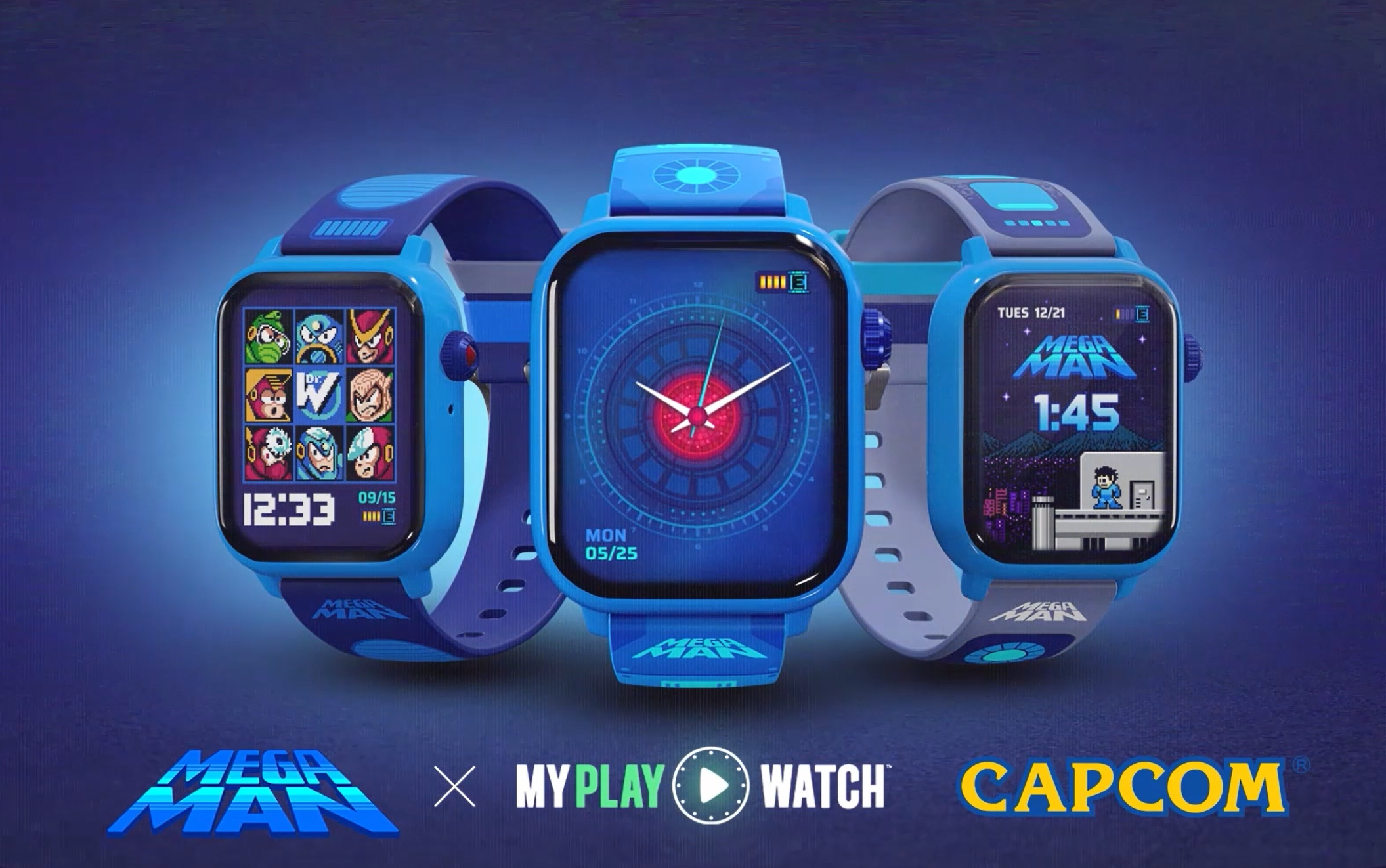 Mega Man Retro Play Watch 本体　ロックマン2 Amazon.com: My Play Watch Mega Man Retro Gaming Smartwatch, Built