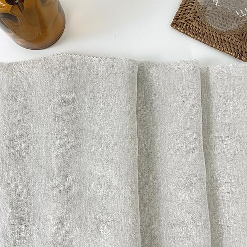 Miniatura 2 de 100% tela de lino, hilo de alta torsión 21s, peso ligero, precortado 3 años (natural claro)