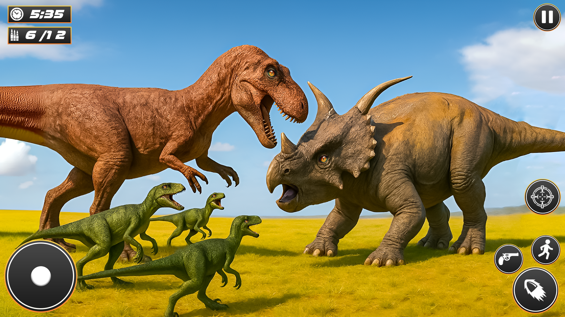 Caça a dinossauros em mundo aberto, batalha de animais na selva, jogos ...