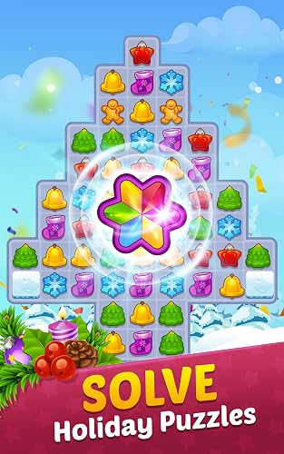 Christmas Match 3 Candy Games Free - New Magic Matching Holiday Puzzle Story Blast, Sweet Santa Chocolate Cookie Treats with Gingerbread Sugar Jam, Offline Addictive Fun for Kindle Fire – vue 2