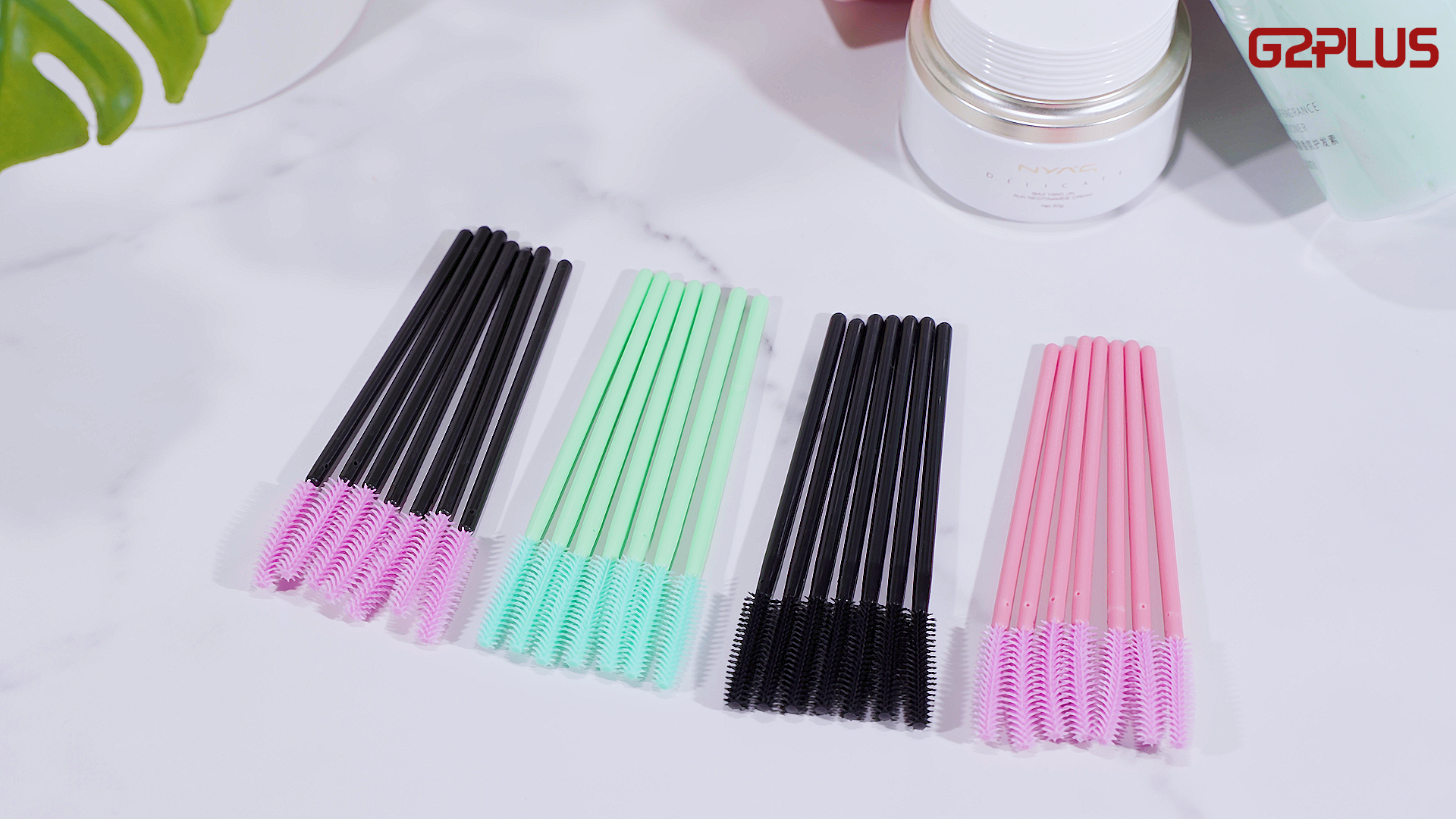 Apothie 100 Stück Silikon-Mascara-Wimpernstäbe – Einweg, Schwarze Kristalle, Für Wimpern Und Augenbrauen