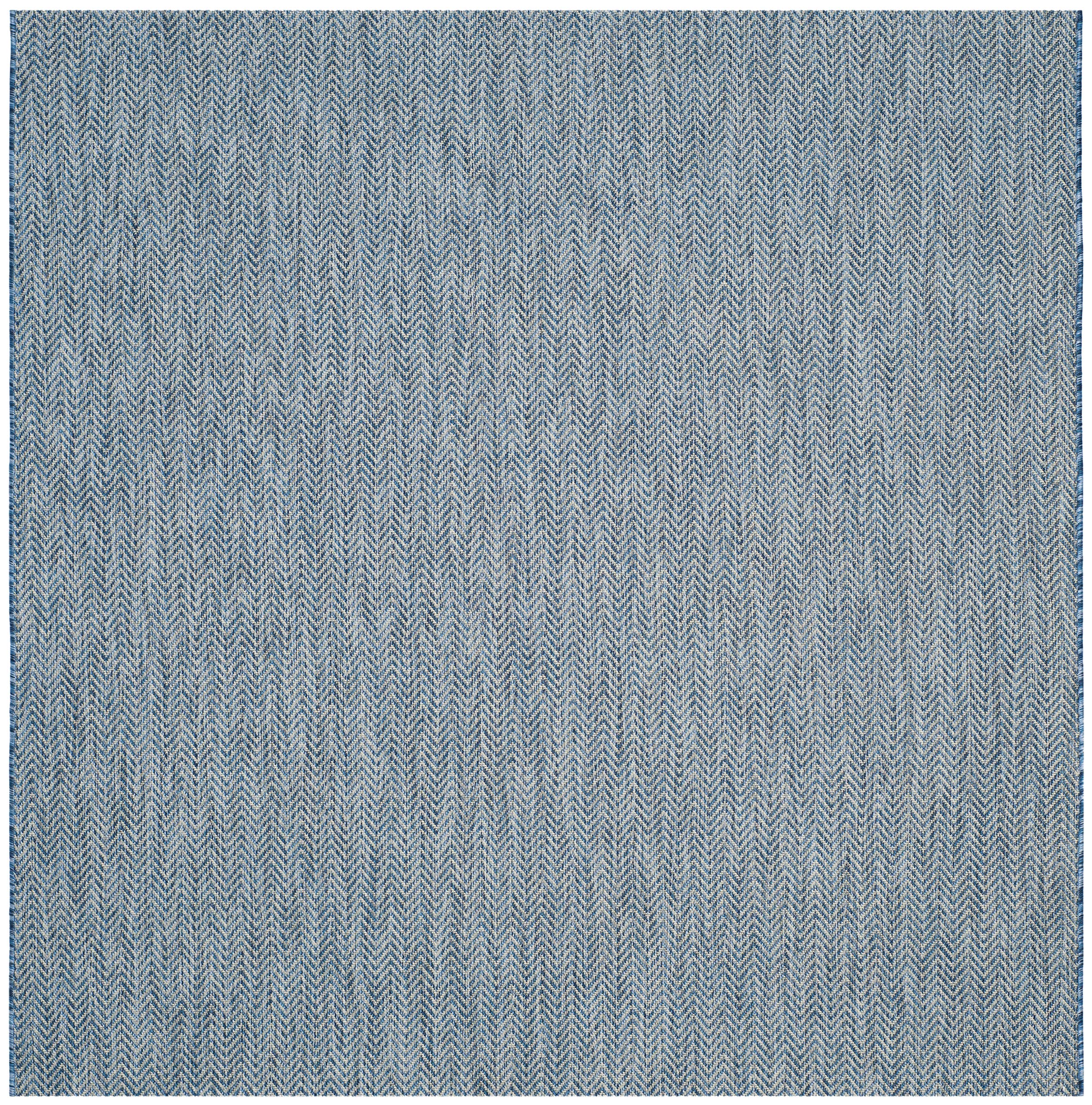SAFAVIEH Washable Rug Outdoor Courtyard Collection - 10' Square, Navy & Grey, Non-Shedding & Easy Cleaning, Ideal for Patio, Backyard, Mudroom (CY8022