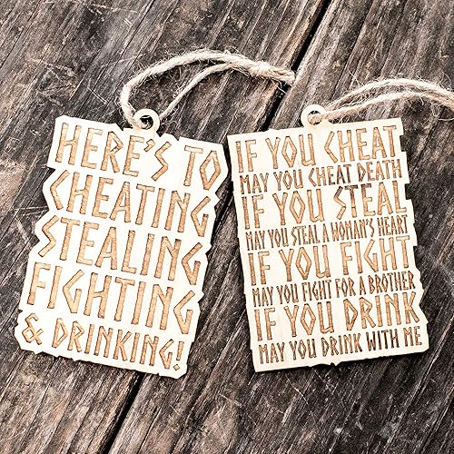 Miniatura 4 de Ornament - Viking Toast - Set Raw Wood 3x4in