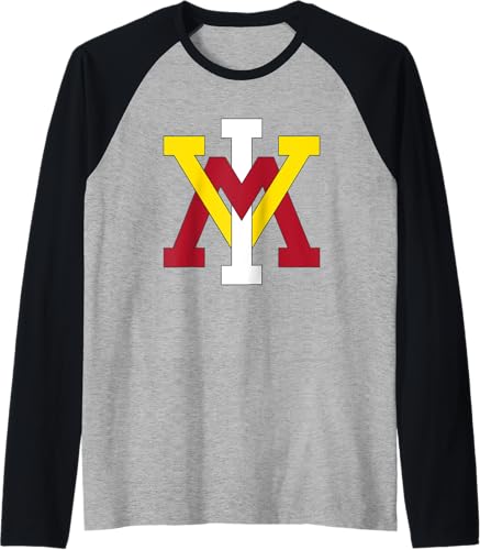 Camiseta de béisbol raglán con licencia oficial de VMI Keydets Icon, Negro -