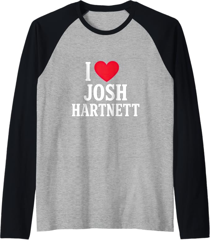 I Love Josh Hartnett – Retro Heart Fan Art Raglan Baseball Tee