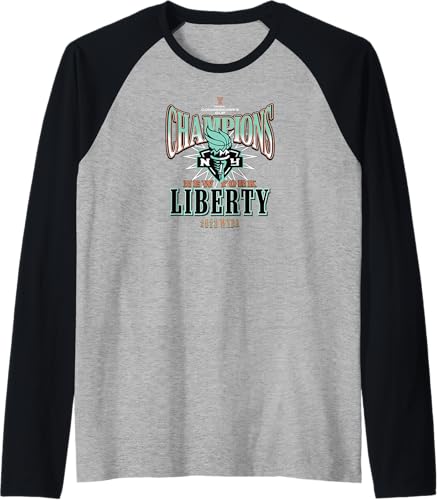 New York Liberty Commissioner's Cup Champions Leaderboard Raglan Baseball Tee, Negro -