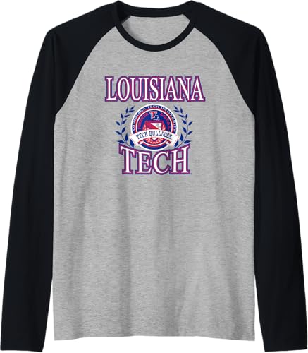Louisiana Tech Bulldogs - Camiseta de béisbol raglán con licencia oficial, Negro -