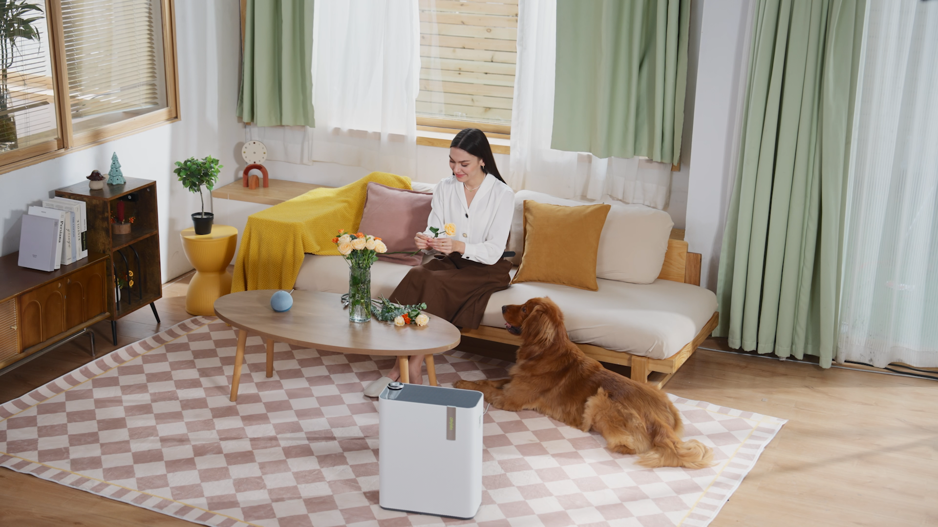 Dhyala Luchtreiniger voor mensen met allergieën voor appartement, rookkamer, HEPA-luchtfilter tegen schimmel, stof, pollen, dierenhaar, CADR 450 m³/uur voor 161 m², gecontroleerd