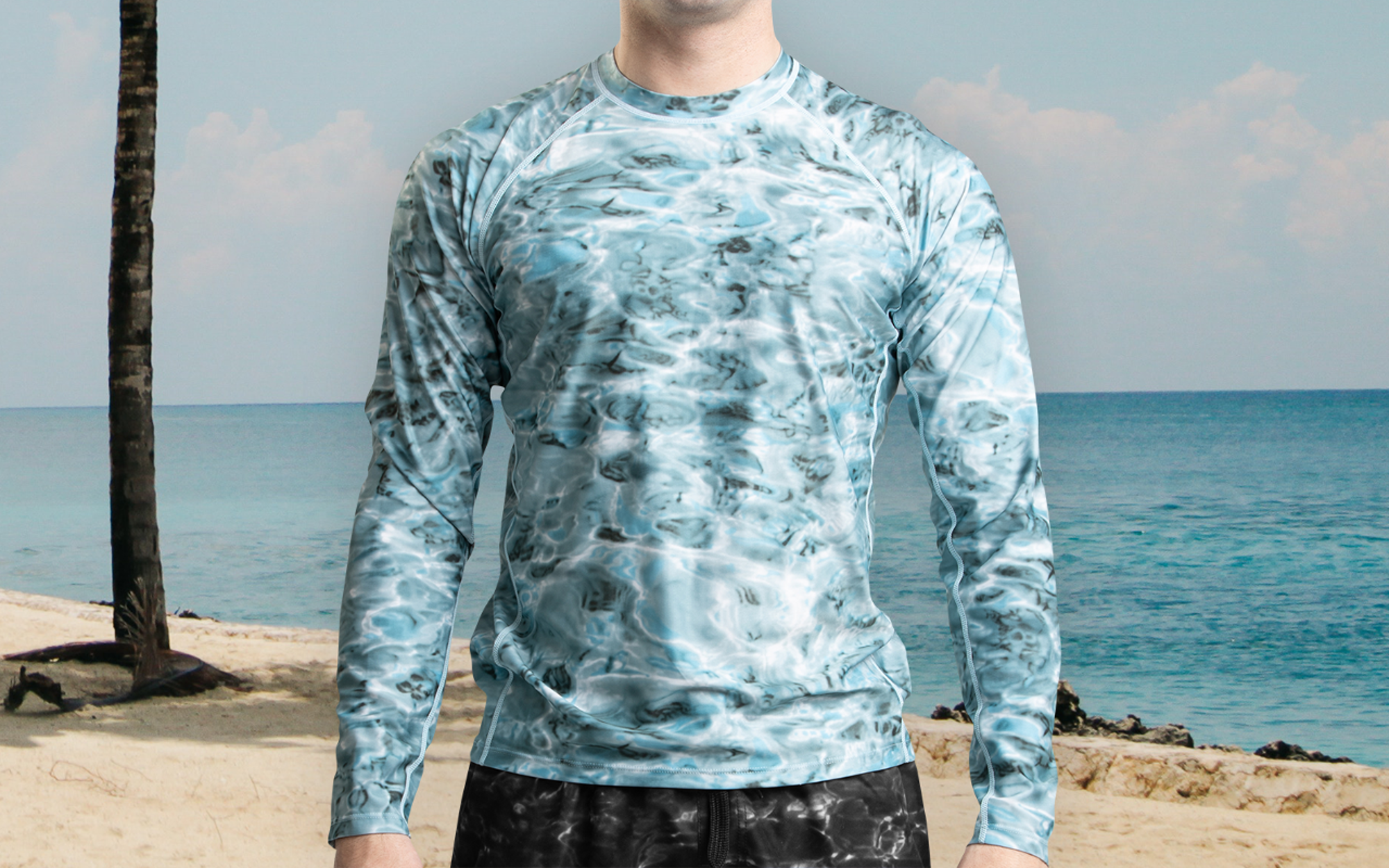 Sleeve Shirt Rash Guard Mens Fishing Shirts Amazon Aqua Design