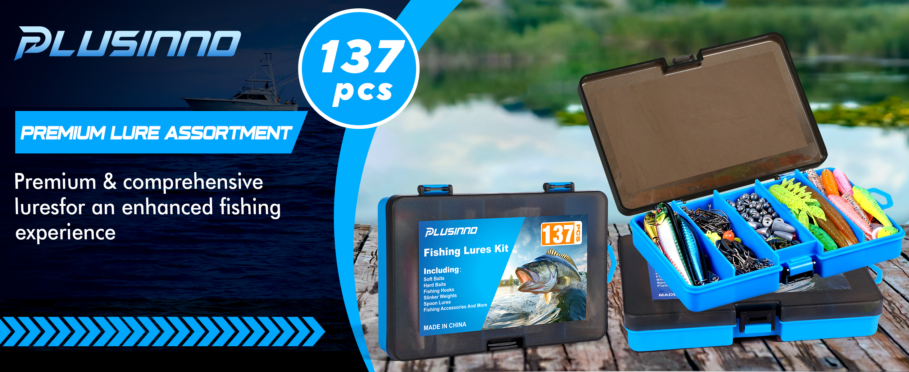 Amazon.com : PLUSINNO Fishing Lures, 137Pcs Tackle Box with Tackle  Included, Crankbaits, Spoon, Hooks, Weights & Other Accessories, Fishing  Bait Lure Gear Kit Gift for Men Bass Freshwater : Sports & Outdoors