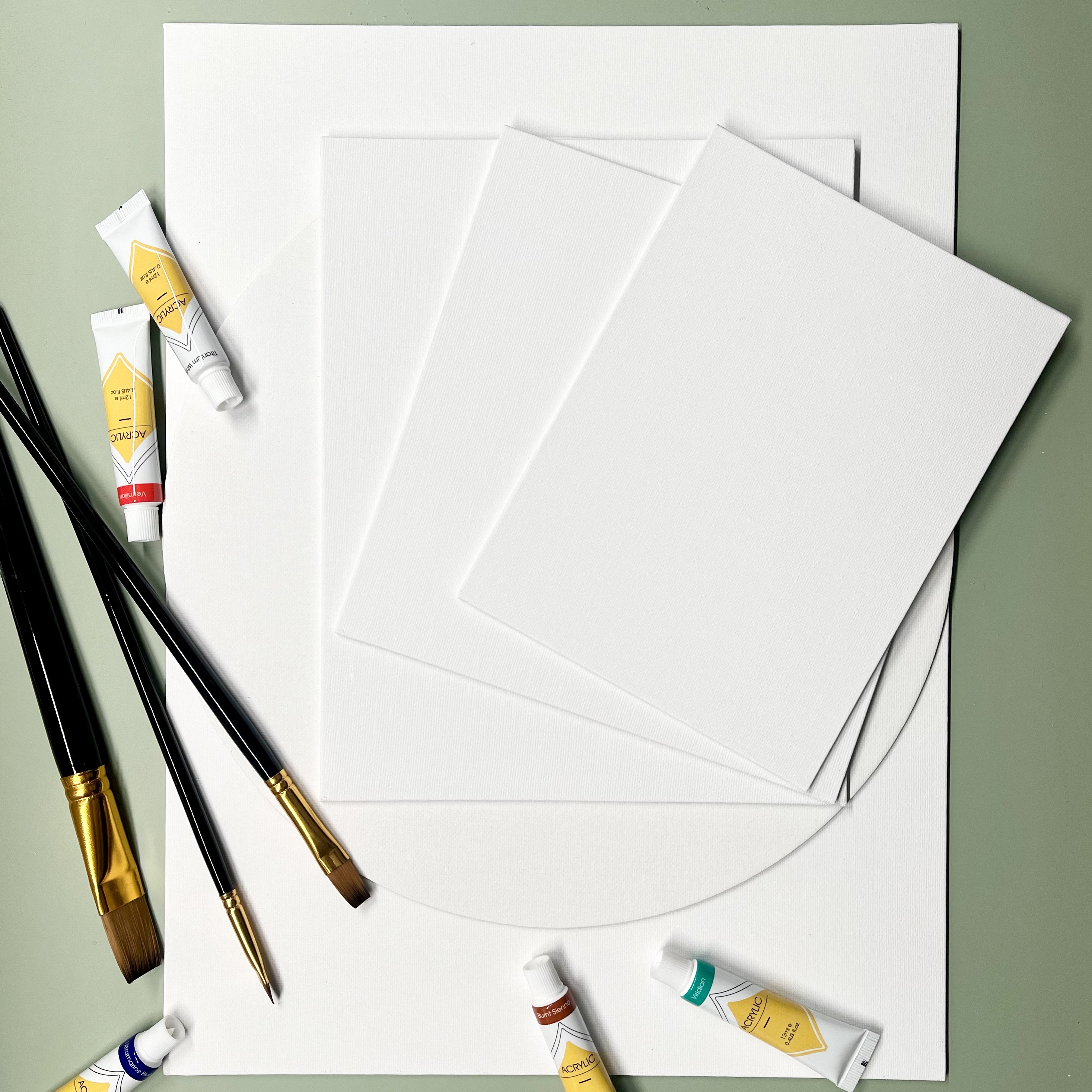 Lot De 6 Panneaux Toile 30x40cm - 100% Coton 280GSM - Triple Apprêt - Pour Huile Et Acrylique