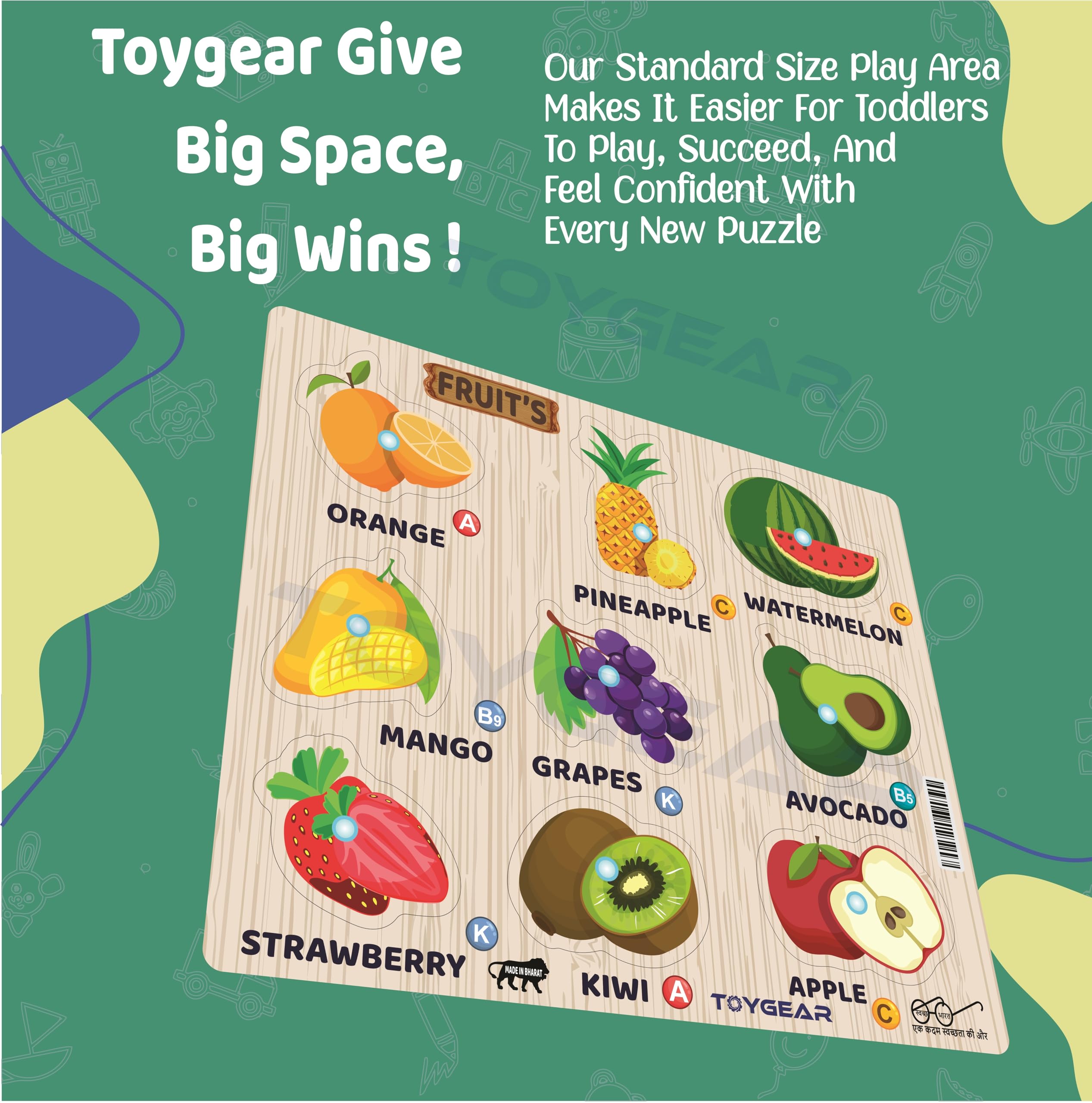 Nizomi Premium Funny Vegetable Wooden Toy Set for 2+ Years Kids - Eco-Friendly, Non-Toxic, Montessori-Inspired Educational Toys for Toddlers, Preschoolers | Perfect for Creative Play Learning Gift 1