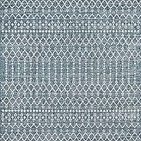 Vista 69 de JONATHAN Y Alfombra marroquí geométrica para interiores y exteriores, 8 x 10 pies, color beige/azul marino, tejido texturizado Ourika, para patio