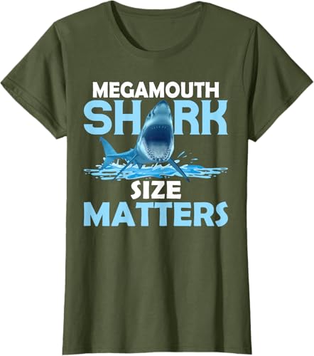 Miniatura 19 de Mega Shark Size Matter Fun Shark Puns T-Shirt Black,Navy Blue,Asphalt Grey,Brown,Olive Green,Dark Heather Grey,Heather Grey,Heather