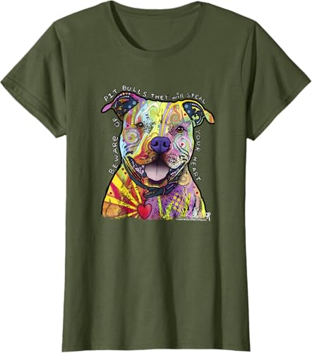 Miniatura 20 de Beware Of Pit Bulls, Dean Russo Pitbull Original - Dog Lover T-Shirt Black,Navy Blue,Asphalt Grey,Slate Grey,White,Cranberry Red,Kelly Green,Olive