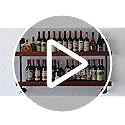 Industrial Wine Rack Wall Mounted, Solid Wood Shelf with Metal Pipe Brackets, 2-Tier Rustic Hanging Organizer for Wine Bottle Storage in Kitchen, Bar, Pub, Cellar(Walnut Brown, 48 Inch)