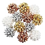 Hallmark Gift Bow Assortment, 12 Count (Gold, Silver, Bronze, White) for Birthdays, Mother\'s Day, Weddings, Bridal Showers, Any Occasion