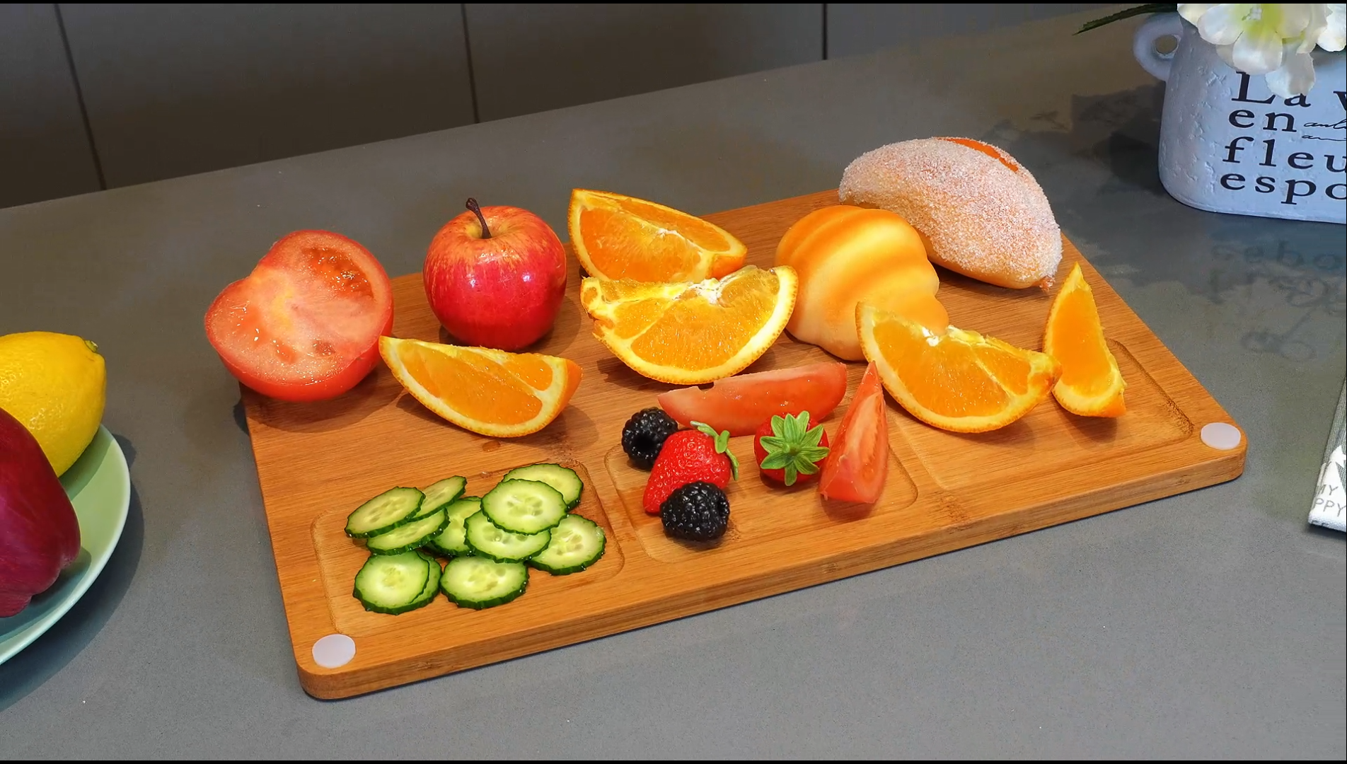 Set de 3 Tablas de Cortar de Bambú con Ranuras y Asas miniatura 7