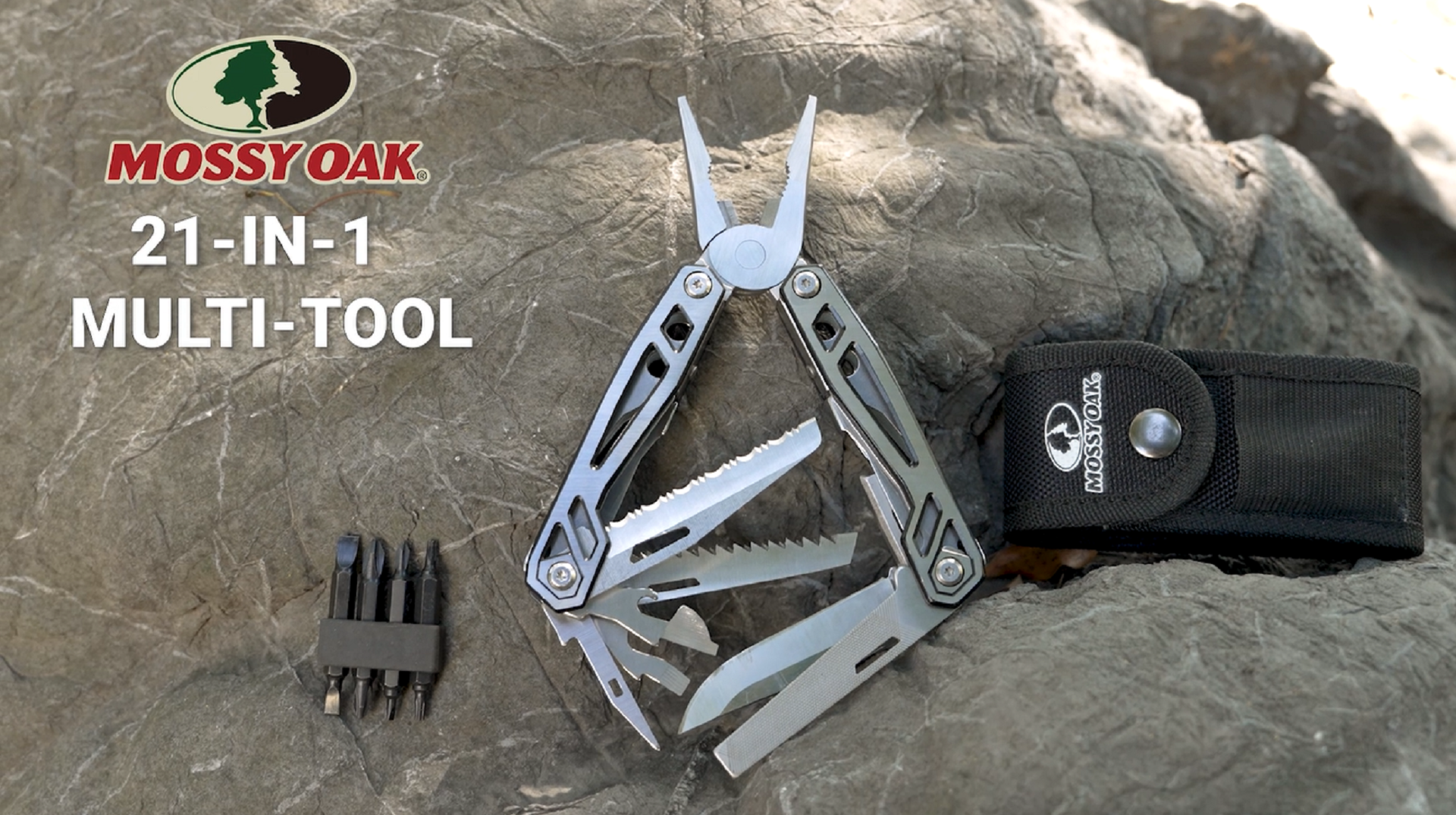 MOSSY OAK Multitool, 21-in-1 Stainless Steel Pocket Knife with