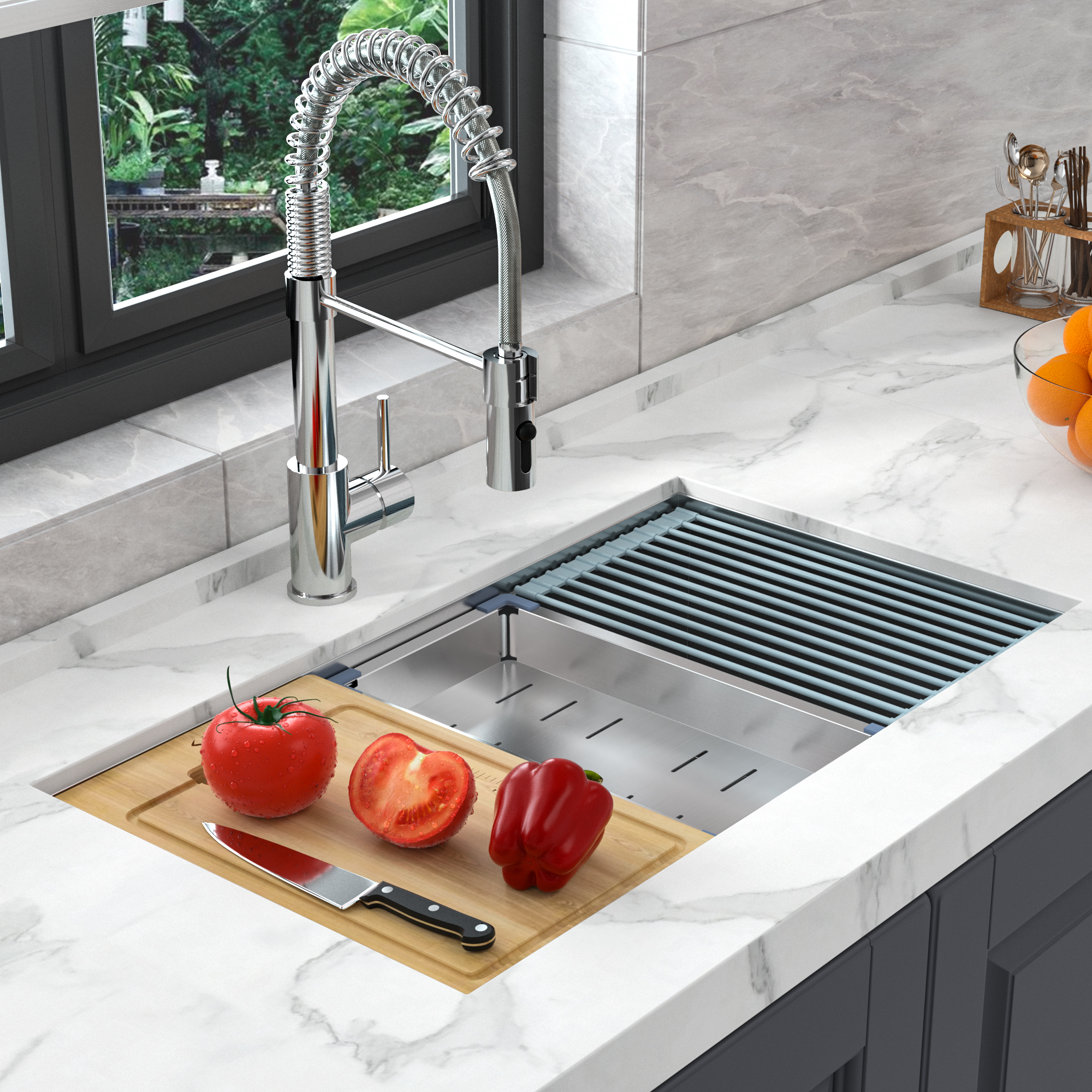 Kitchen Sinks 33x19 inch Workstation Undermount Sink