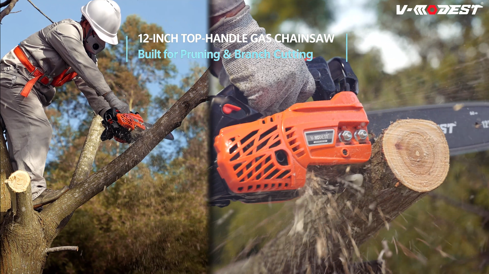 Amazon.com : V-MODEST Top Handle Chainsaw 12 inch 25cc Gas
