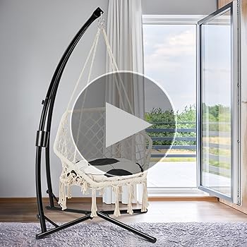 Buy Ytg C-Shaped Hammock Chair Stand With Swing Chair, Heavy Duty Steel Solid Hammock Rack Stand Adjustable Height Hanging Chair Stand For Indoor Outdoor Balcony Patio Porch Swing Garden 220 Lb Capacity
