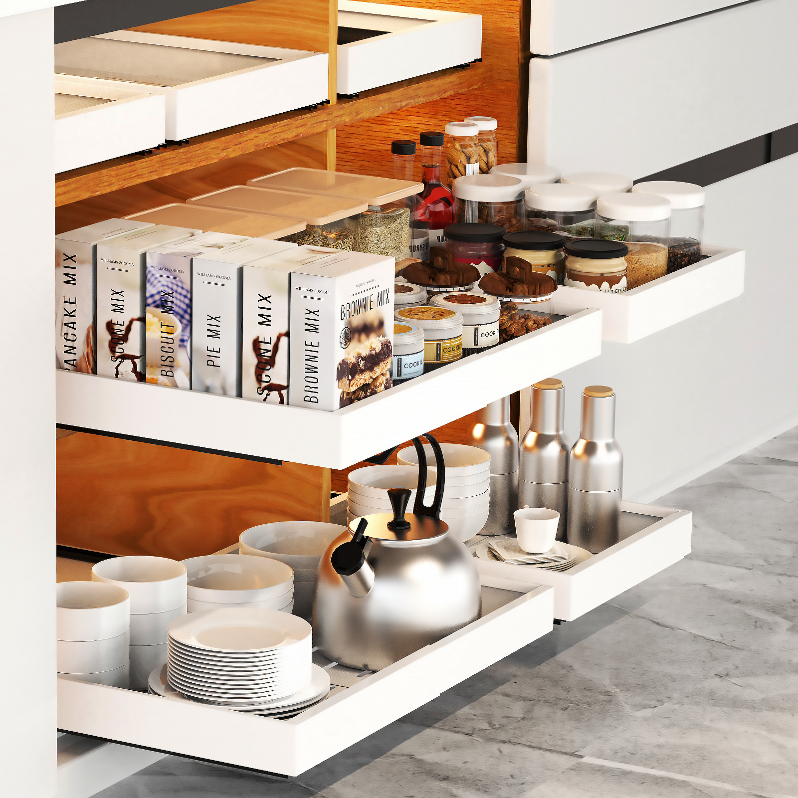 Black\u0026White Kitchen Cabinet: Corner Design and Ample Storage for Organized  Kitchens - On Sale - Bed Bath \u0026 Beyond - 42940202, image size:1600x1600