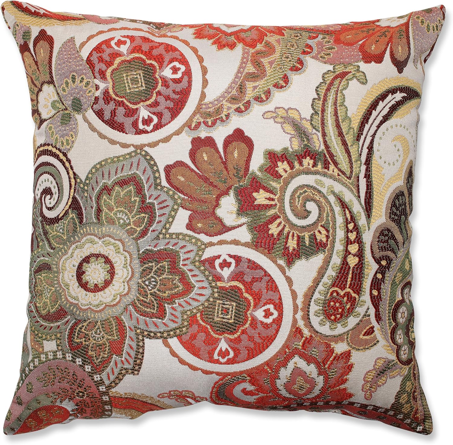 Pillow Perfect Crazy Rosewood, 18-inch Throw Pillow, Red Throw Pillow, 18” x 18"