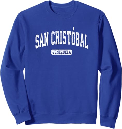 Miniatura 4 de San Cristobal Venezuela Vintage Sports Design Sweatshirt Black,Navy Blue,Dark Heather Grey,Royal Blue