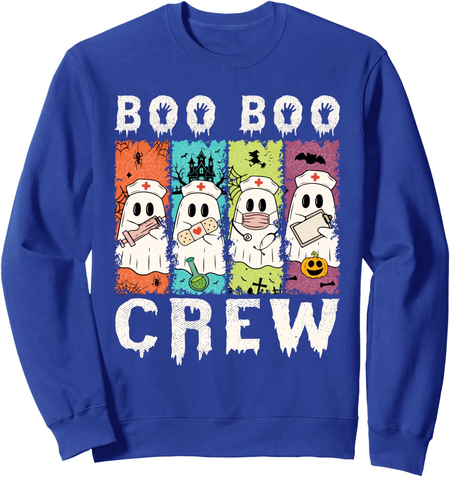 Boo Boo Crew Infermiera Halloween Costume Fantasma Unisex Felpa Girocollo - Foto 2 di 2