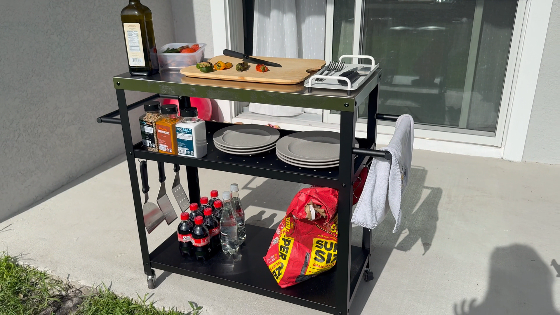 Amazon.com: Nessxa Outdoor Grill Cart with Three-Shelf, Stainless