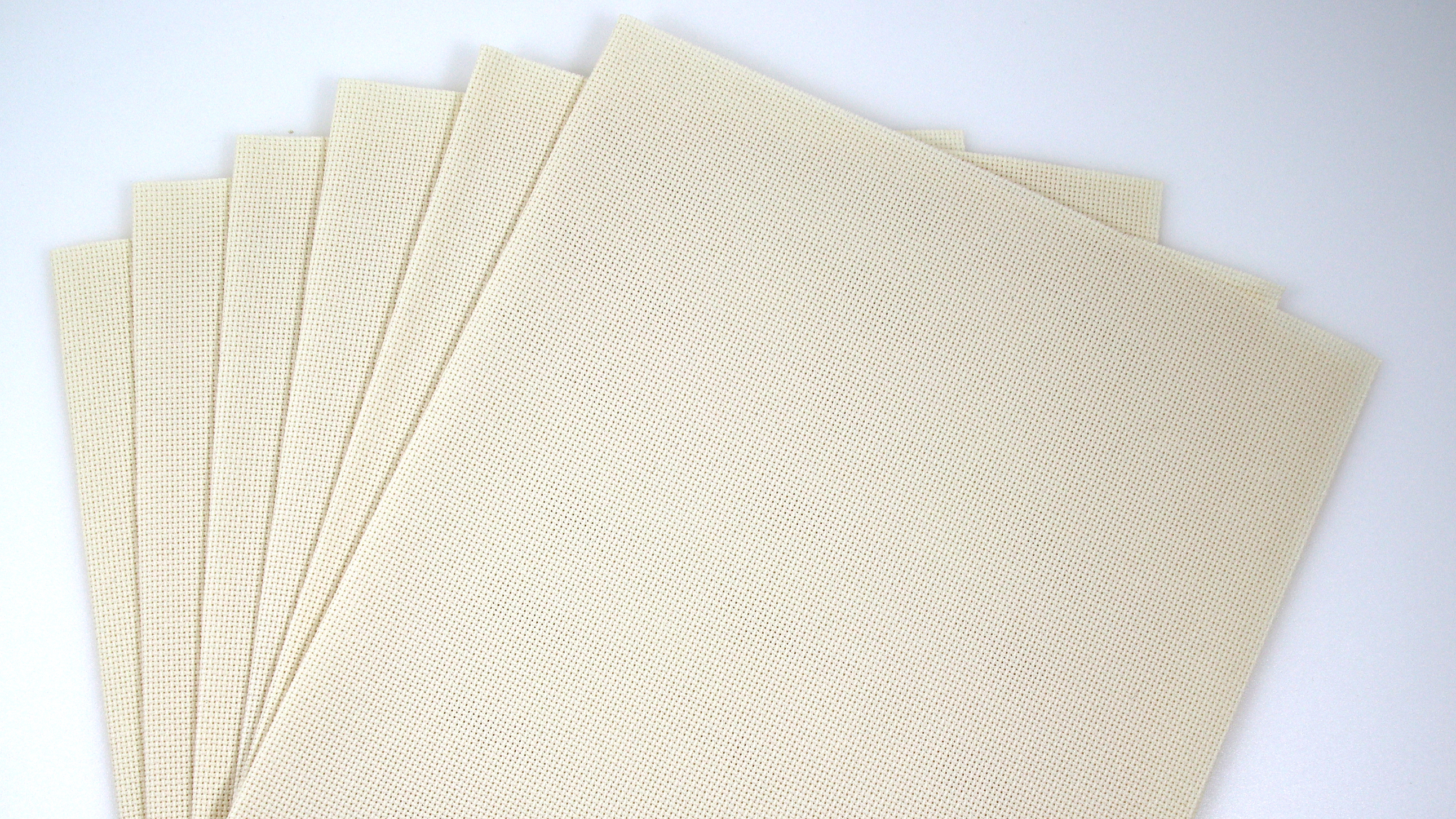 Image of KCS 4 /6 pc of 12 inch x 18 inch 18CT Counted Cotton Aida Cloth Cross Stitch Fabric (6 pc, Cream)