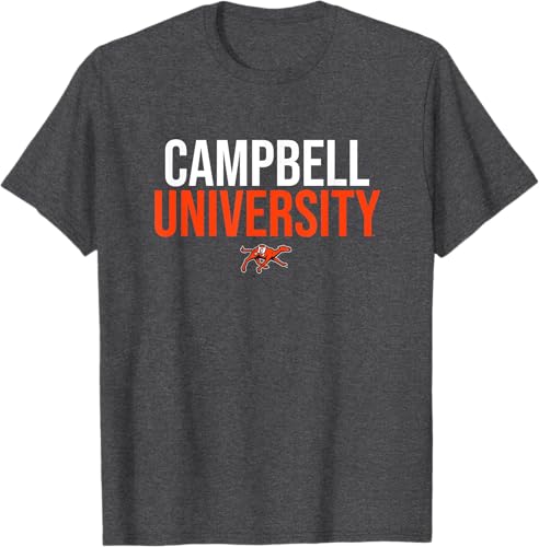 Miniatura 3 de Campbell University Fighting Camels Stacked Camiseta, Gris Asfalto,Jaspeado Oscuro
