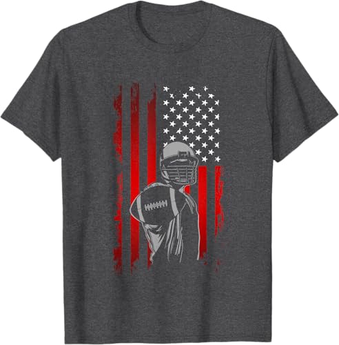 Miniatura 24 de American Football T-Shirt Black,Navy Blue,Asphalt Grey,Baby Blue,Grass Green,Dark Green,Brown,Olive Green,Lemon Yellow,Dark Heather Grey,Heather