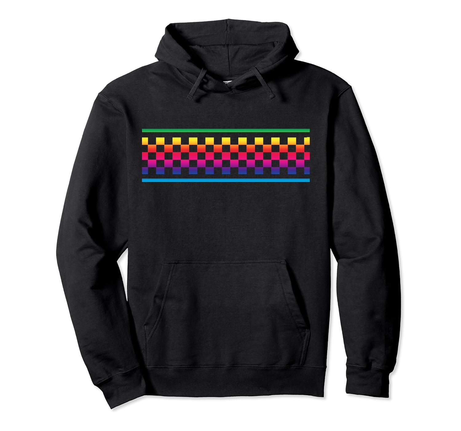 rainbow checkerboard hoodie