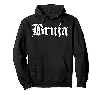 Amazon Com Bruja Old English Chola Pullover Hoodie Clothing