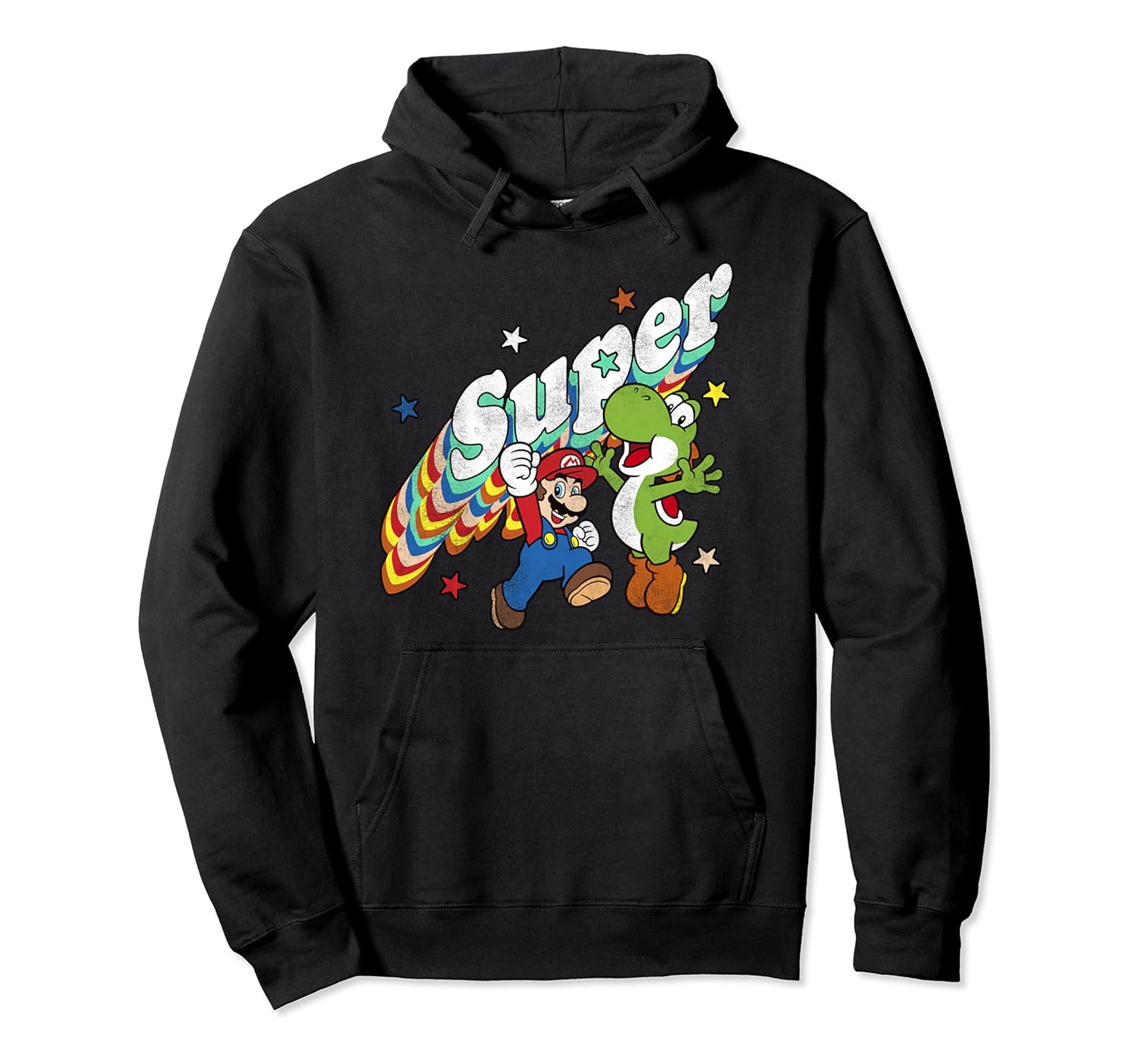 Amazon Com Super Mario Yoshi Mario Rainbow 3d Star Hoodie Clothing