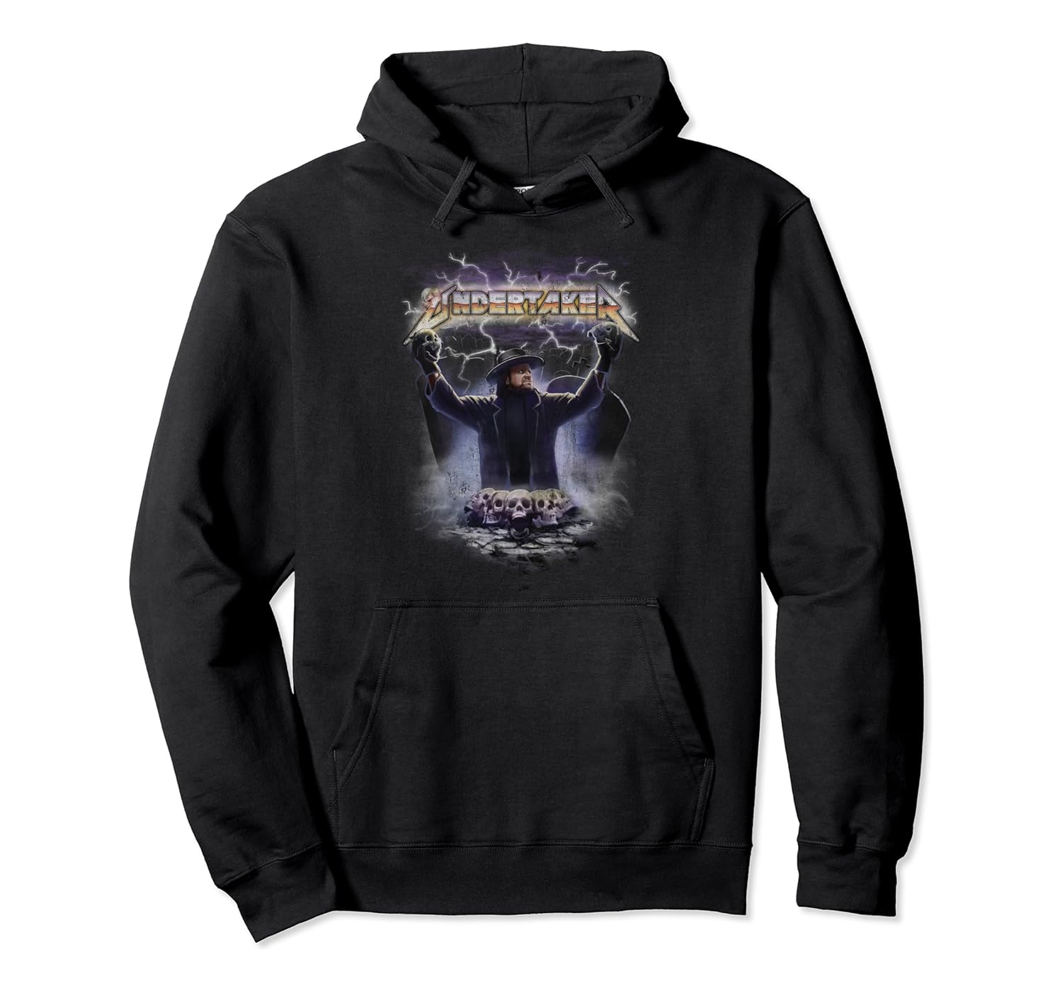 Undertaker With Skulls In A Cemetery Pullover Hoodie