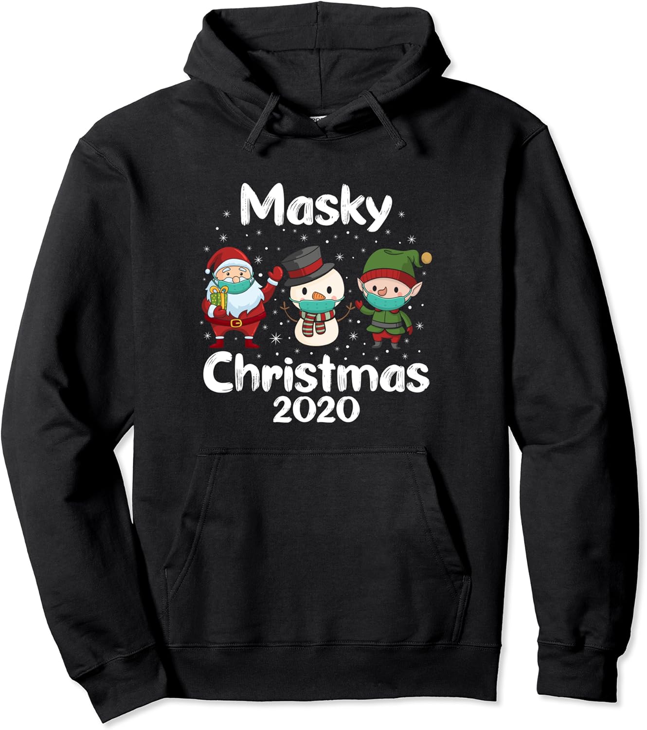 Masky Christmas 2020 Wear A Mask Quarantine Tee Pullover Hoodie Clothing