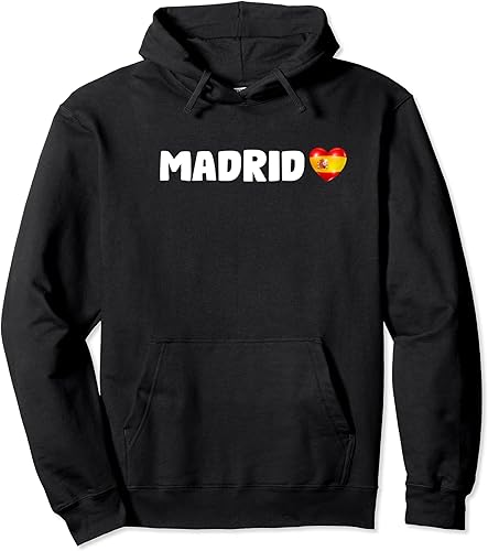 Camiseta de la ciudad de Madrid con la bandera de España Pullover Hoodie